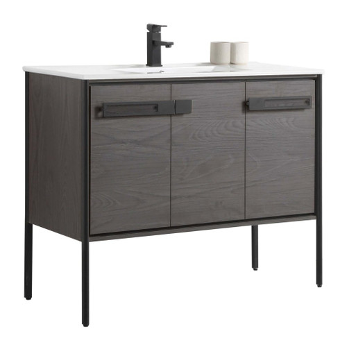 Fine Fixtures Oakville Vanity Cabinet 42" Wide - Black Coal Oak