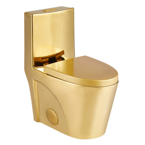 Fine Fixtures MOTB7GO-O Modern One Piece Elongated Toilet - Polished Gold (12" Rough-in)