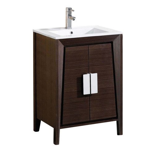 Fine Fixtures Imperial 2 Vanity Cabinet 24 Inch Wide - Ebony