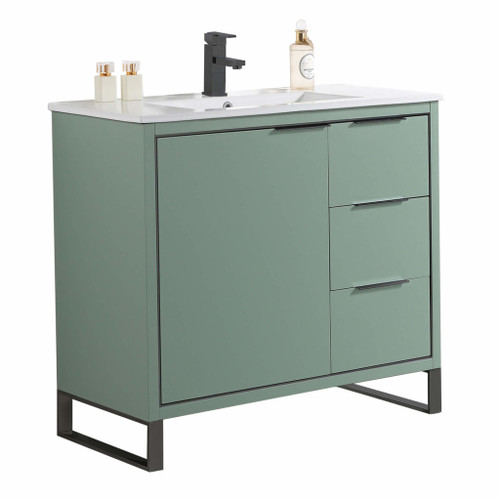 Fine Fixtures OL36MG Opulence Vanity Cabinet 36 Inch Wide -  Mint Green