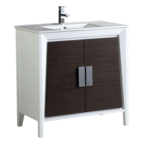 Fine Fixtures IL36GW Imperial 2 Vanity Cabinet 36 Inch Wide -  Grey And White