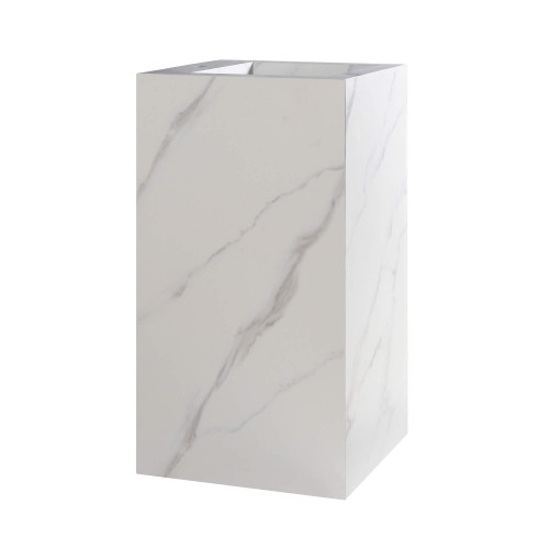 Fine Fixtures GD18WC Grand Pedestal Sink 18 Inch Wide  - White Carrara Sintered Stone