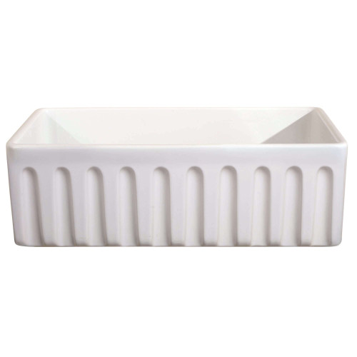 Fine Fixtures French Farmhouse Apron Reversible 36 Inch x 19 Inch Fireclay Sink - Fluted - FC3618GIHL