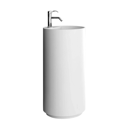Fine Fixtures Crestview Pedestal Sink - Solid Surface Collection - White - 18 inch - CR1818WH