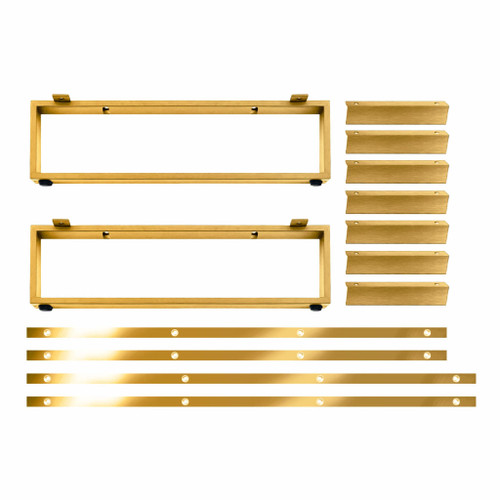 Fine Fixtures OLH48SB Opulence Vanity Cabinet Legs & Hardware - 48" Wide - Satin Brass