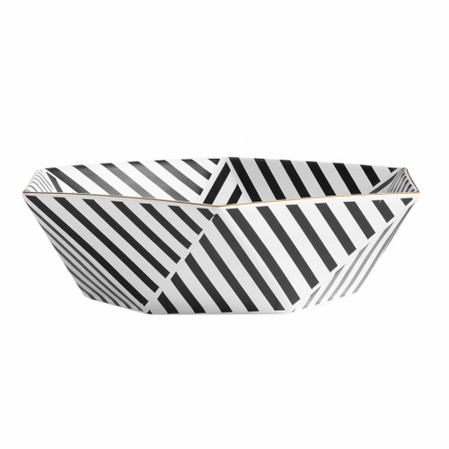 Fine Fixtures Modern Hexagon Vessel Sink 21 Inch X 21 Inch - Black And White - MV2121BW