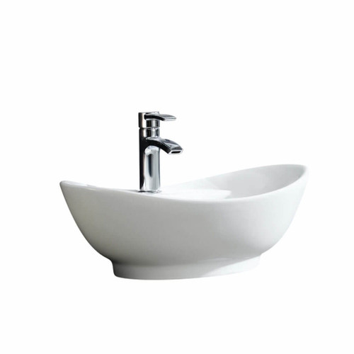 Fine Fixtures MV2315W Modern Vessel Sink 23 Inch X 15 Inch - White