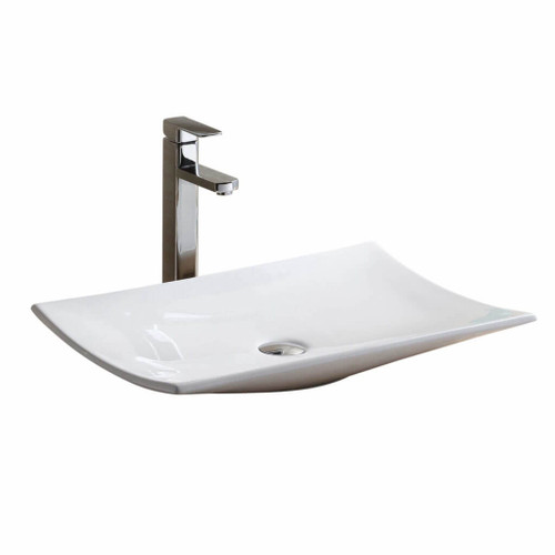 Fine Fixtures Modern Rectangular Vessel Sink 23 5/8 Inch X 15 Inch - White - MV2415TE