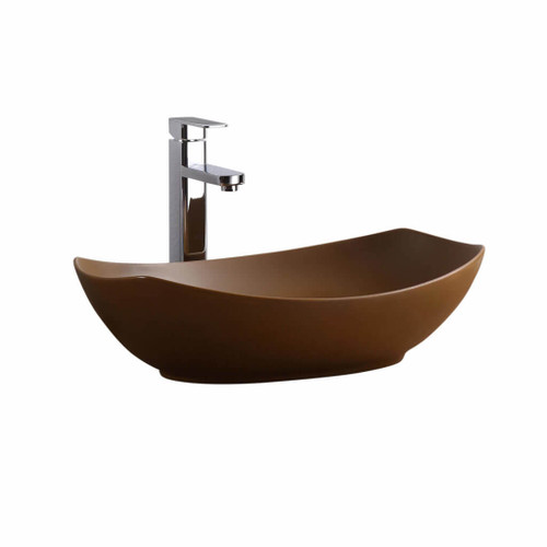 Fine Fixtures MV2216TERU Modern Thin Edge Vessel Sink 22 Inch x 16 Inch - No Faucet Hole - Rust