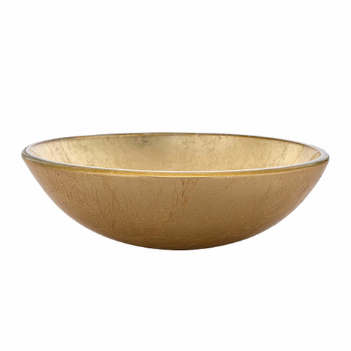 Fine Fixtures MV1616GD Modern Round Glass Vessel Sink - Golden 16 Inch X 16 Inch