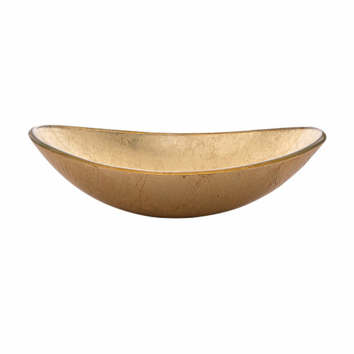 Fine Fixtures Modern Oval Glass Vessel Sink - Golden - 20 Inch X 13 Inch - MV2013GD