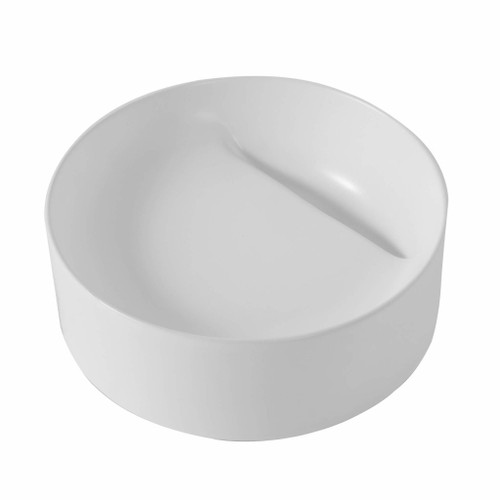 Fine Fixtures Modern Round Vessel Sink 16 Inch X 16 Inch White With Slot Drain - MV16WSD