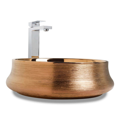 Fine Fixtures Luxury Round Vessel Sink 18 Inch X 18 Inch - Brushed Bronze - LV1818BB