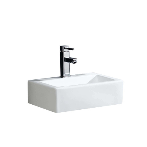Fine Fixtures CT1711W1 China Sink 17 Inch x 11 Inch with Single Hole - White