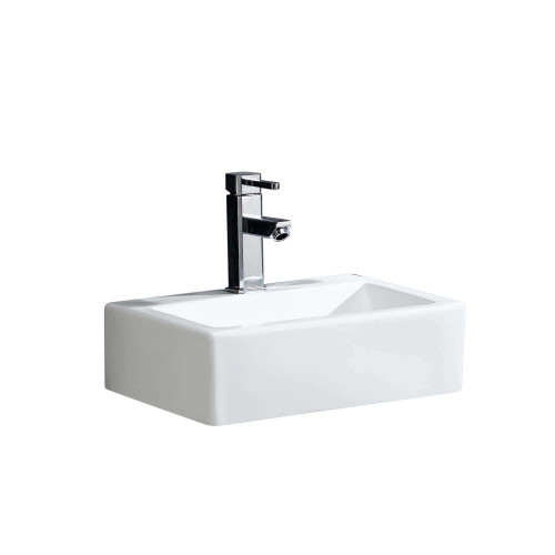 Fine Fixtures China Sink 17 Inch x 11 Inch with Single Hole - White - CT1711W1