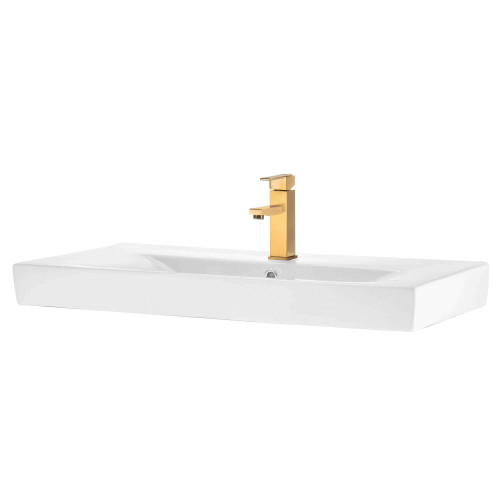 Fine Fixtures CT3519W1 Concordia China Sink with Single Hole 35 Inch X 19" Inch - White