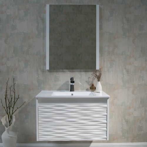 Blossom Paris 30" Floating Bathroom Vanity With Sink & Mirror- Glossy White - V8008 30 01 M