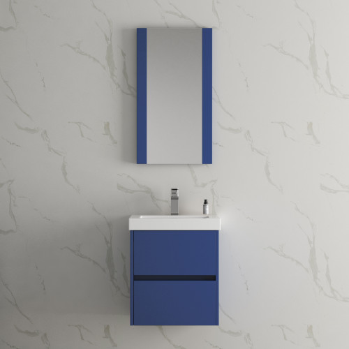 Blossom 016 20 25 MC Valencia 20" Floating Bathroom Vanity With Sink & Medicine Cabinet - Navy Blue