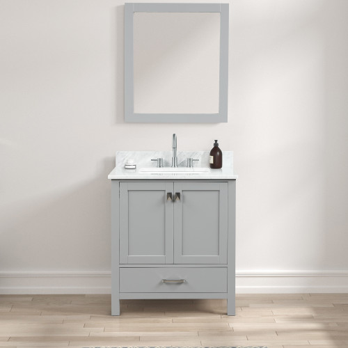 Blossom 026 30 15 CT Geneva 30" Freestanding Bathroom Vanity With Countertop & Undermount Sink - Metal Grey