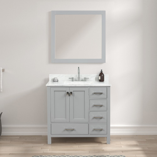 Blossom 026 36 15 CT Geneva 36" Freestanding Bathroom Vanity With Countertop & Undermount Sink - Metal Grey