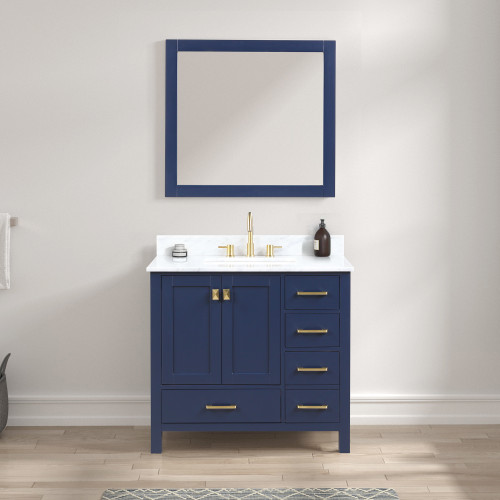 Blossom 026 36 25 CT Geneva 36" Freestanding Bathroom Vanity With Countertop & Undermount Sink - Navy Blue