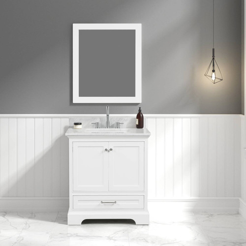 Blossom Copenhagen 30" Freestanding Bathroom Vanity With Countertop, Undermount Sink & Mirror - Matte White - V8027 30 01 CT M