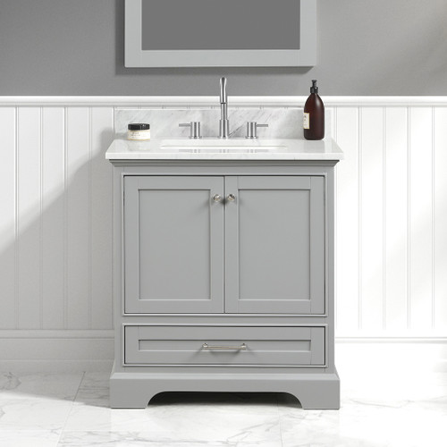 Blossom 027 30 15 CT Copenhagen 30" Freestanding Bathroom Vanity With Countertop & Undermount Sink - Metal Grey