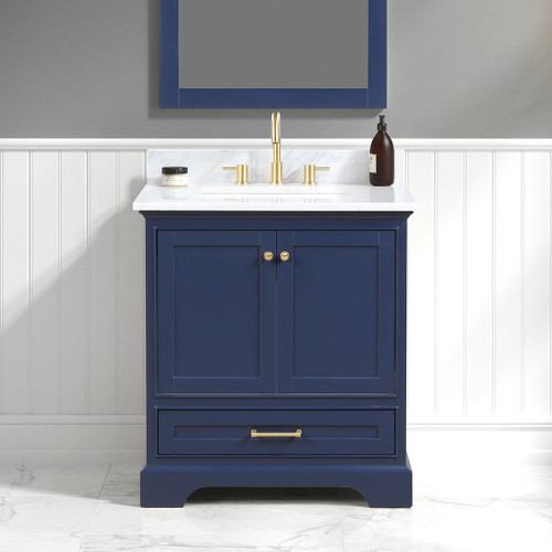 Blossom V8027 30 25 CT Copenhagen 30" Freestanding Bathroom Vanity With Countertop & Undermount Sink - Navy Blue