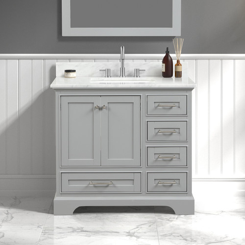 Blossom 027 36 15 CT Copenhagen 36" Freestanding Bathroom Vanity With Countertop & Undermount Sink - Metal Grey