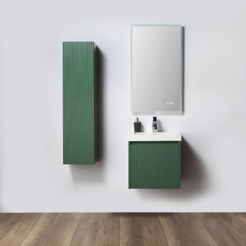 Blossom Positano 20" Floating Bathroom Vanity with Sink & Side Cabinet - Aventurine Green - V8028 20 27 A SC