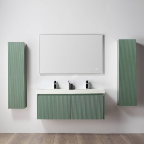 Blossom Positano 48" Floating Bathroom Vanity with Double Sink & 2 Side Cabinet - Aventurine Green - V8028 48 27D A 2SC