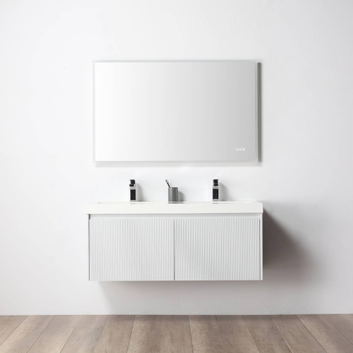 Blossom Positano 48" Floating Bathroom Vanity with Double Sink - Matte White - V8028 48D 01 A