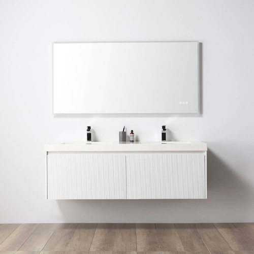 Blossom 028 60 01 A Positano 60" Floating Bathroom Vanity with Sink - Matte White