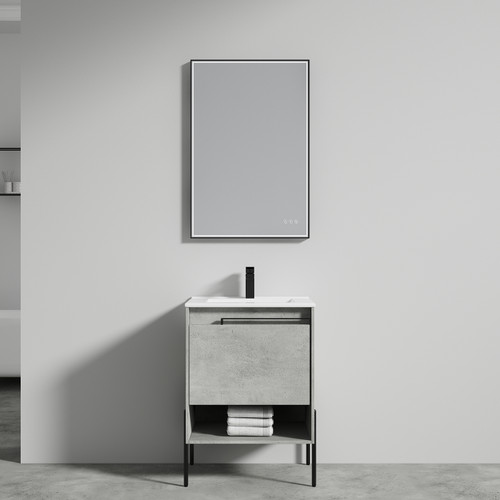 Blossom 031 24 32 C Turin 24" Freestanding Bathroom Vanity with Sink - Plain Cement