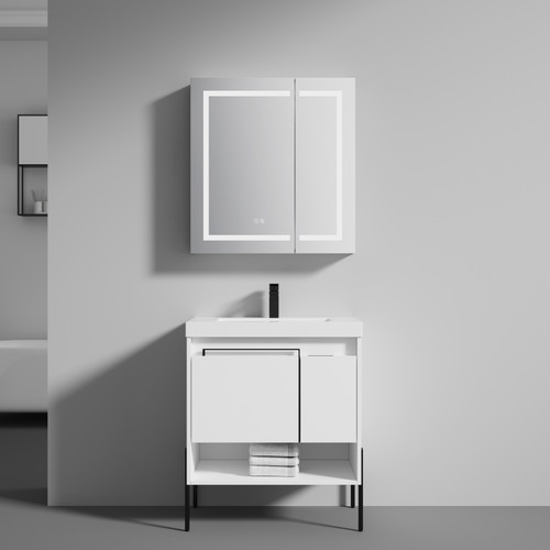 Blossom 031 30 01 A Turin 30" Freestanding Bathroom Vanity with Sink - Matte White