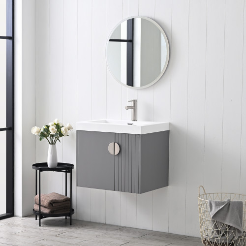 Blossom 034 24 15 BN A Moss 24" Floating Bathroom Vanity with Sink - Grey