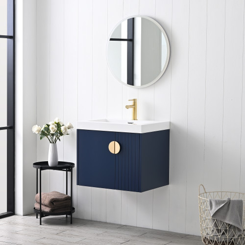 Blossom V8034 24 25 BG A Moss 24" Floating Bathroom Vanity with Sink - Blue