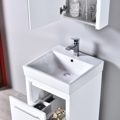 Blossom V8014 20 01 C Milan 20" Freestanding Bathroom Vanity With Sink - Glossy White