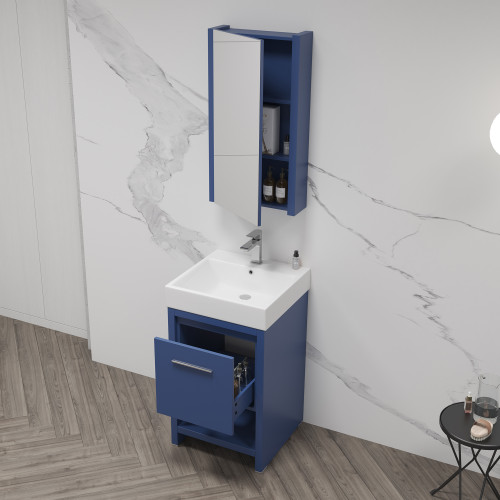 Blossom V8014 20 25 MC Milan 20" Freestanding Bathroom Vanity With Sink & Medicine Cabinet - Navy Blue