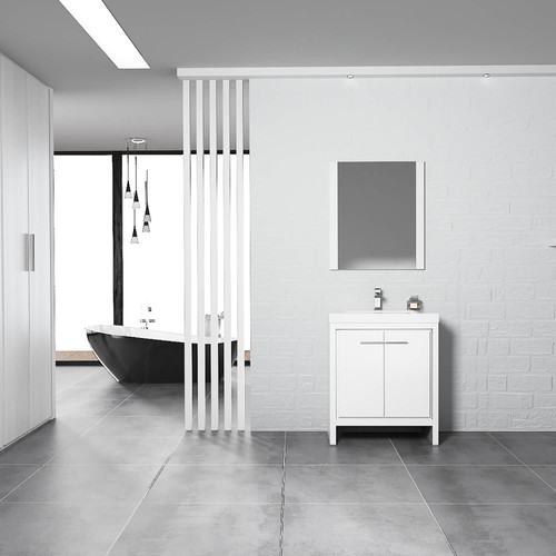 Blossom Milan 30" Freestanding Bathroom Vanity With Sink - Glossy White - V8014 30 01 C