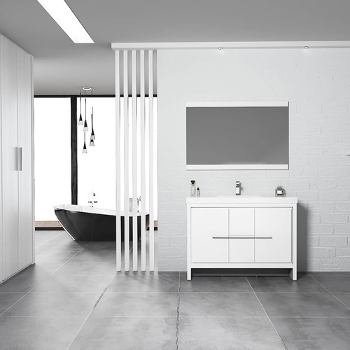 Blossom V8014 48 01S C Milan 48" Freestanding Bathroom Vanity With Single Sink - Glossy White