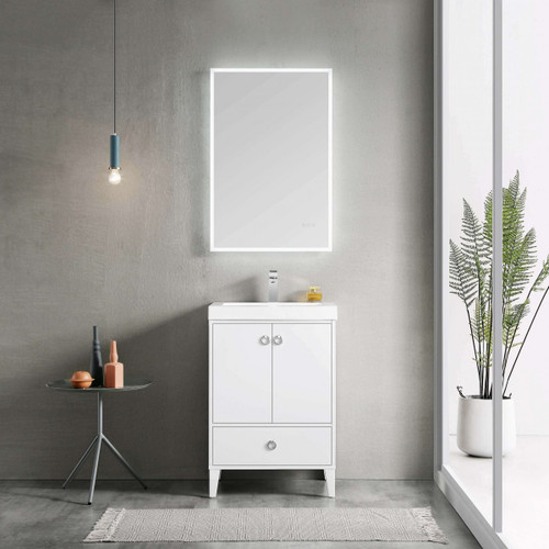 Blossom 023 24 01 A Lyon 24" Freestanding Bathroom Vanity With Acrylic Sink - White