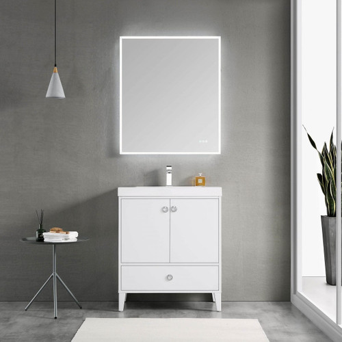 Blossom 023 30 01 A Lyon 30" Freestanding Bathroom Vanity With Acrylic Sink - White