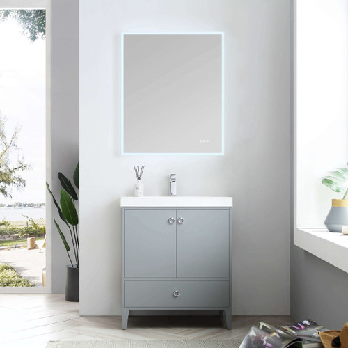 Blossom V8023 30 15 C Lyon 30" Freestanding Bathroom Vanity With Ceramic Sink - Grey