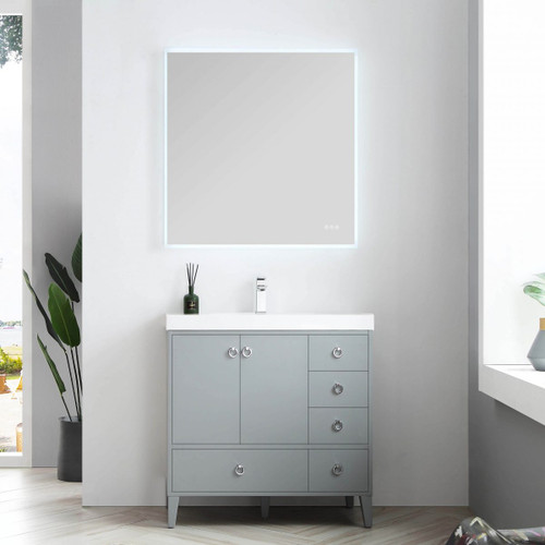 Blossom 023 36 15 C Lyon 36" Freestanding Bathroom Vanity With Ceramic Sink - Grey