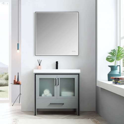 Blossom 024 36 15 A Birmingham 36" Freestanding Bathroom Vanity With Acrylic Sink - Grey