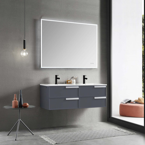 Blossom 020 48 15 A Sofia 48" Floating Bathroom Vanity With Acrylic Sink - Grey