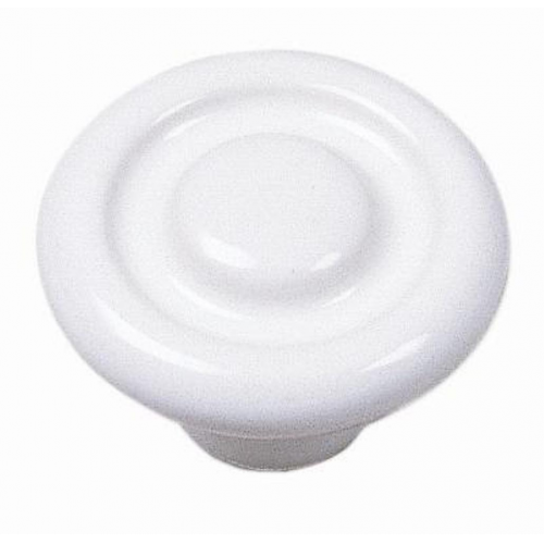 Laurey 01542 1 3/8" Porcelain Knob - Circle Impression - White