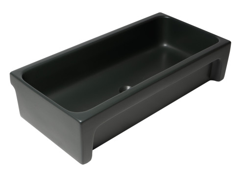 ALFI 36" x 18" Black Matte Above Mount Fireclay Bathroom Trough Sink - AB36TRBM