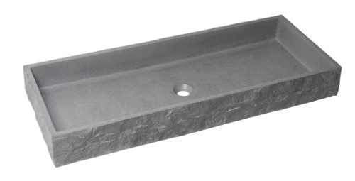 Alfi ABCO39TR 39" x 16" Solid Concrete Gray Matte Trough Sink for the Bathroom